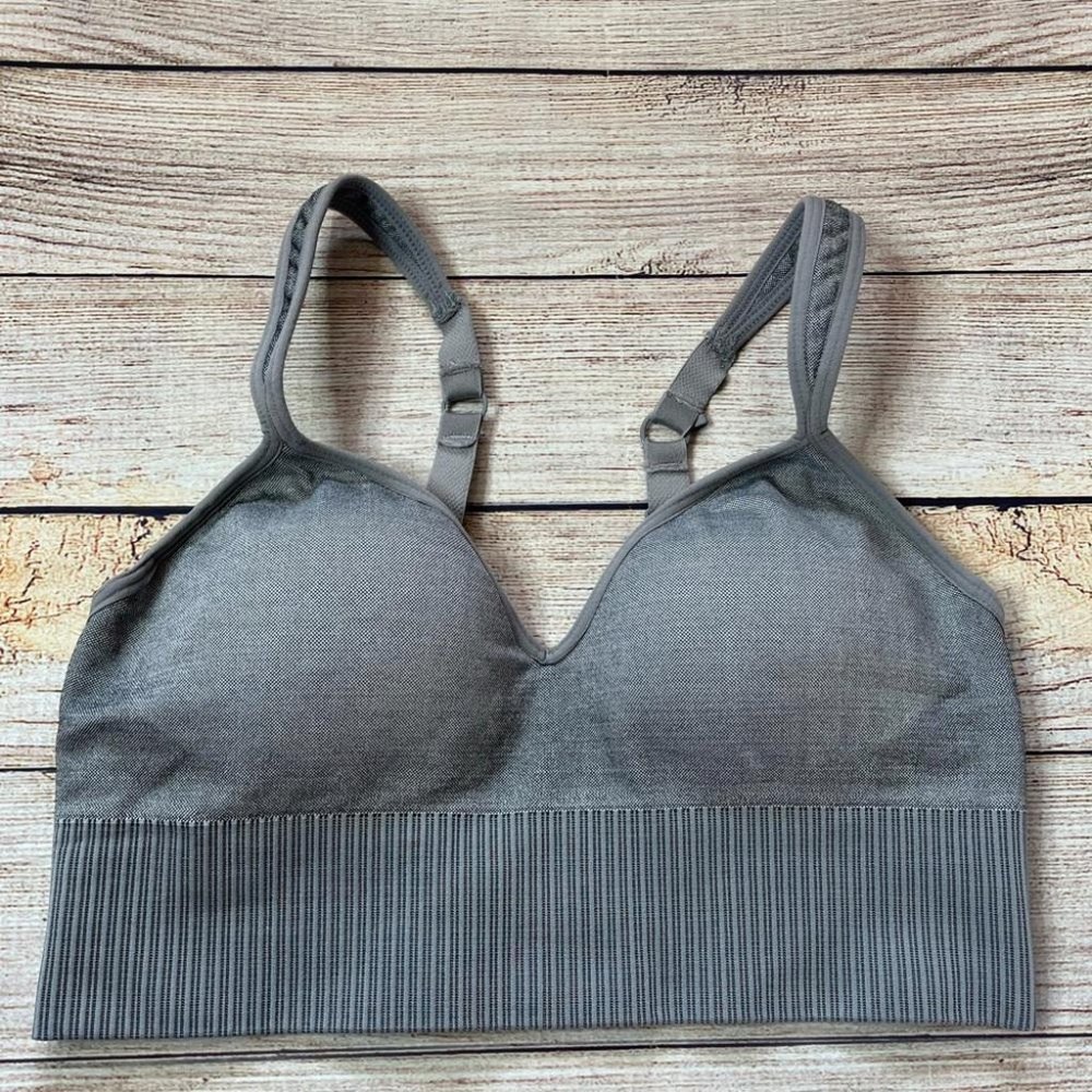 Everyday Seamless Gray Bralette - Soft Supportive Sleep & Lounge Bra - Picture 2 of 9